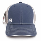 Gorra trucker BLUEGORILLA azul con rejilla y logo gorila bordado, vista frontal