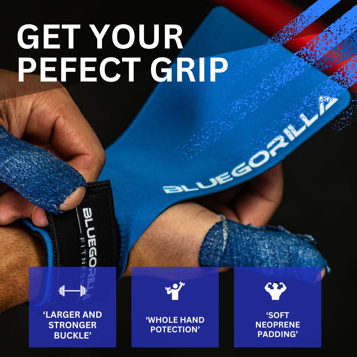 BLUEGORILLA® Gecko. Calleras para Crossfit - Exclusivo Tejido técnico de Alta protección y Confort
