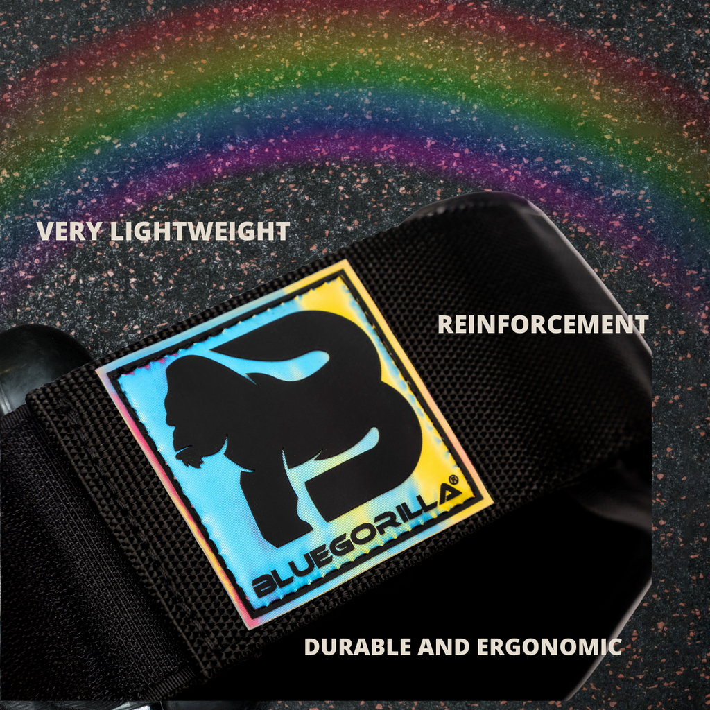 BLUEGORILLA® Cinturón Lumbar Gym. Levantamiento de Pesas y Entrenamiento. Parches. Diseñado para Altas Cargas