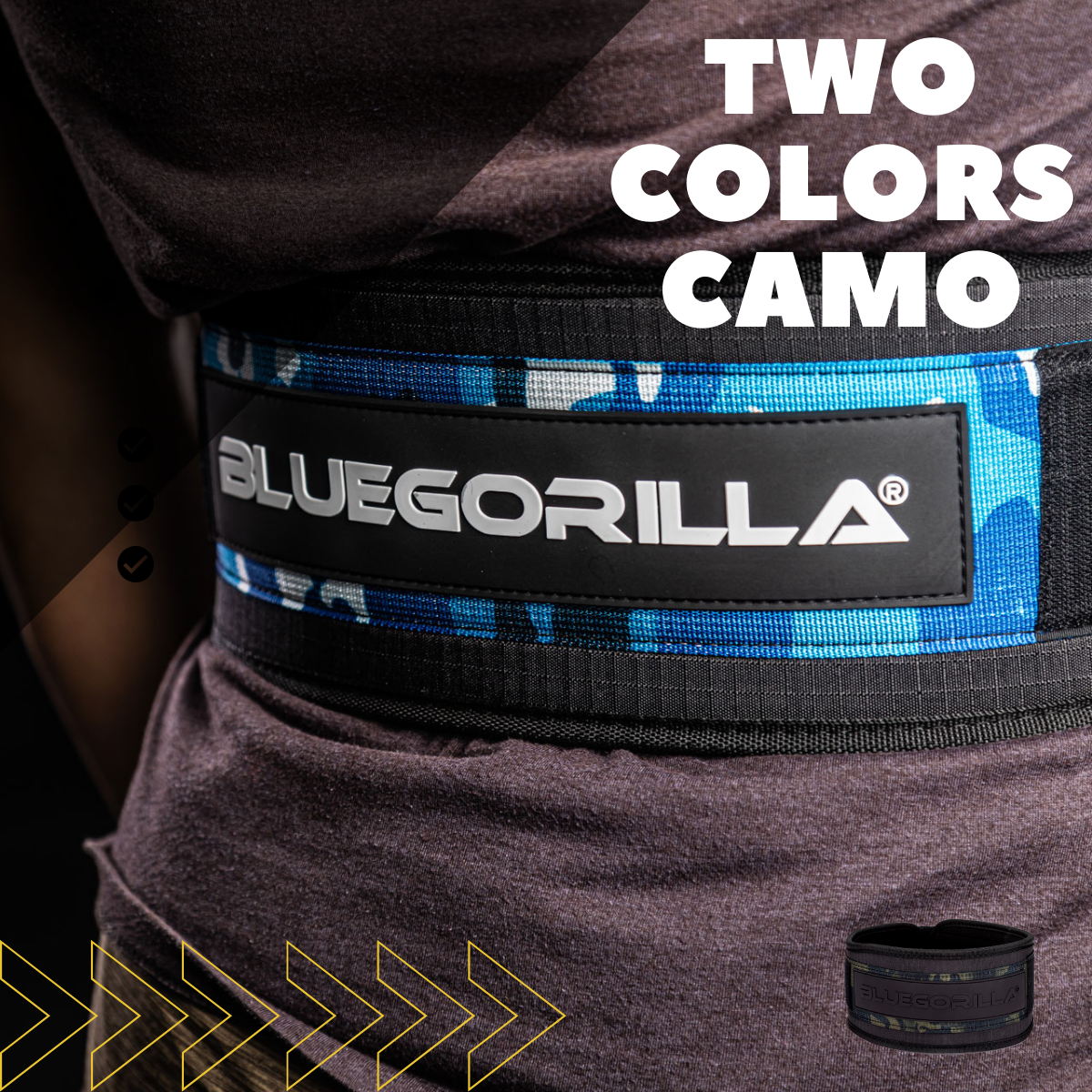 BLUEGORILLA® Cinturón Lumbar Gym. Levantamiento de Pesas y Entrenamiento. Parches. Diseñado para Altas Cargas