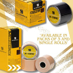 BLUEGORILLA® Premium Kinesiotape. Resistente al agua y al sudor (nivel 3). Sin latex. Llavero KB