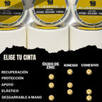 BLUEGORILLA® Esparadrapo Deportivo - Tape Oxido de Zinc - Pack 6 x 3,8cm. x 10mtr. Llavero KB