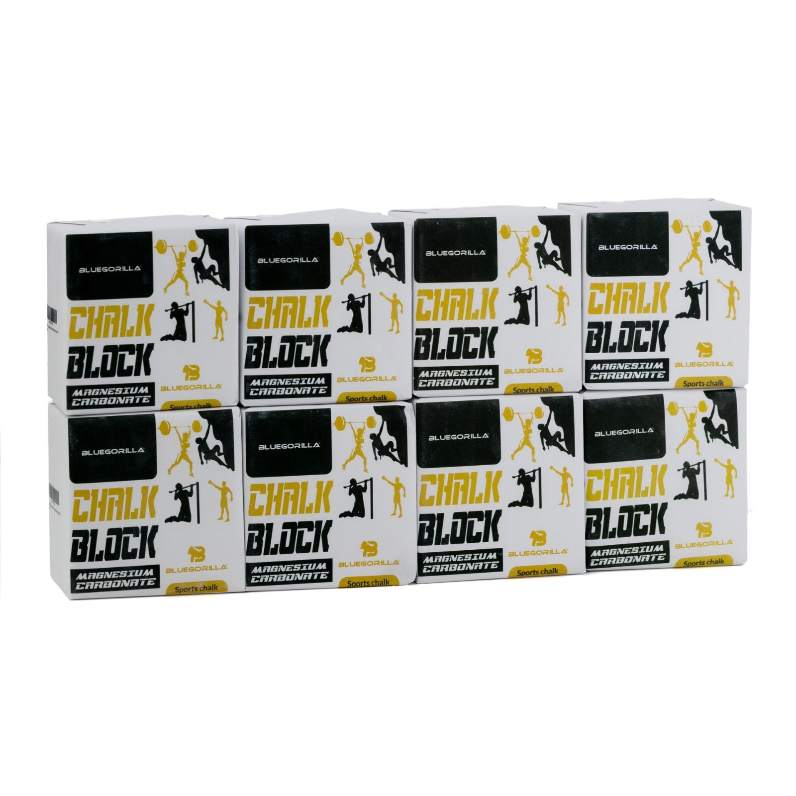 BLUEGORILLA® Magnesio en Bloques – Pack de 8 | Magnesio Deportivo Premium para Máximo Grip