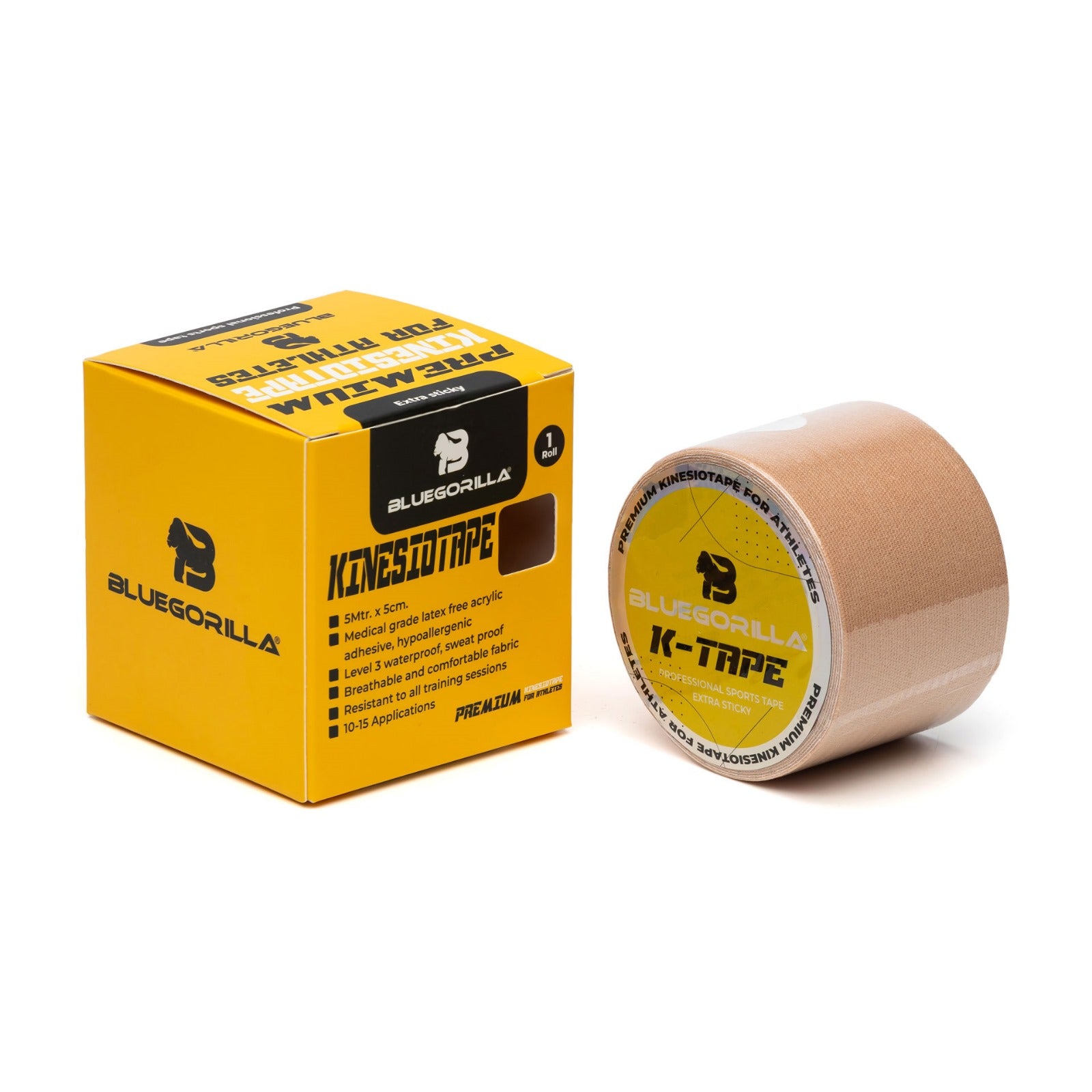 BLUEGORILLA® Premium Kinesiotape. Resistente al agua y al sudor (nivel 3). Sin latex. Llavero KB