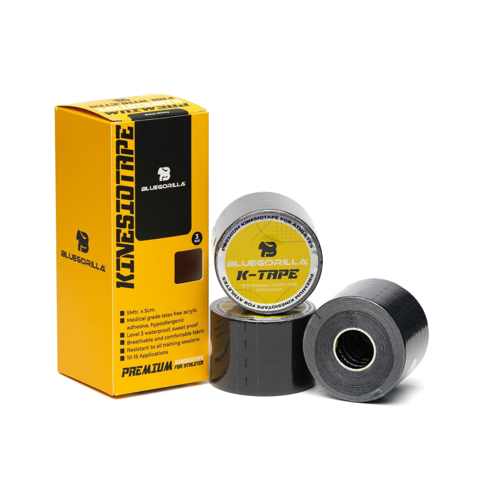 BLUEGORILLA® Premium Kinesiotape. Resistente al agua y al sudor (nivel 3). Sin latex. Llavero KB