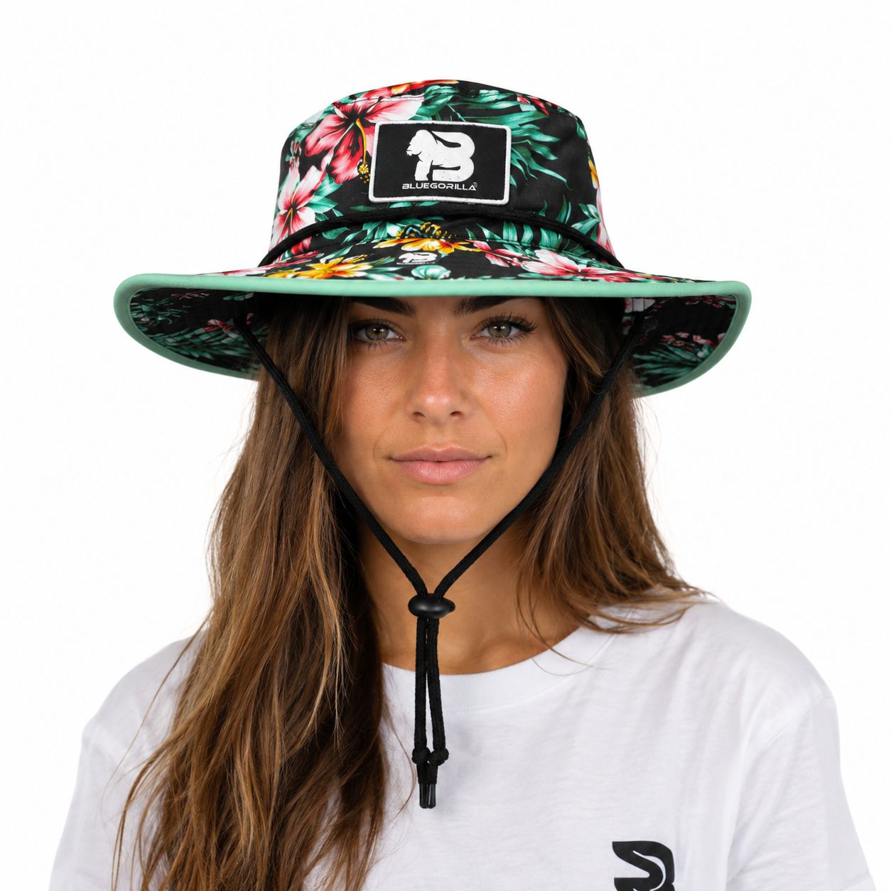BLUEGORILLA® Jungle | Bucket Hat Sombrero Pescador Ala Ancha Estampado Tropical · Cordón Ajustable · Talla S/M-L/XL