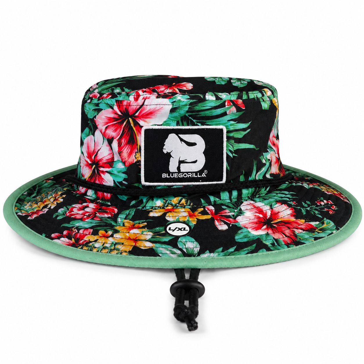 BLUEGORILLA® Jungle | Bucket Hat Sombrero Pescador Ala Ancha Estampado Tropical · Cordón Ajustable · Talla S/M-L/XL