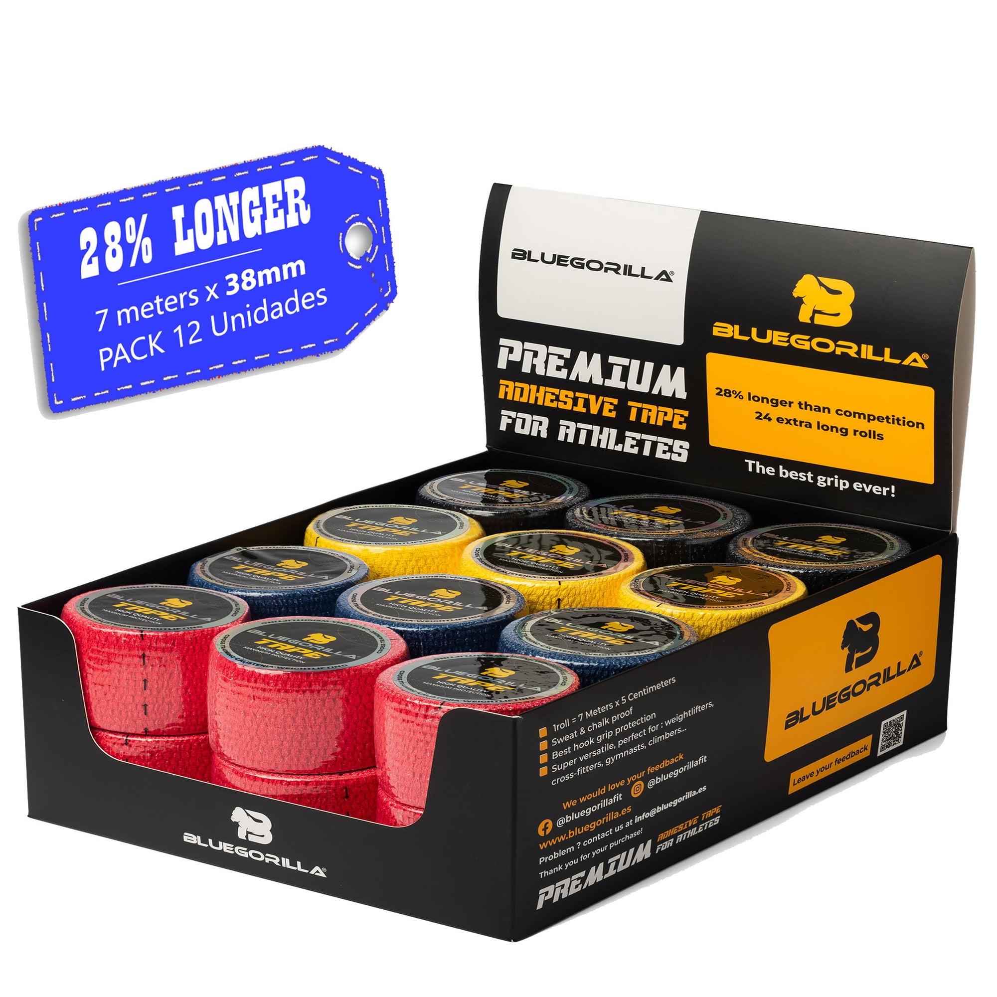 BLUEGORILLA® Tape Premium 3.8cm x 7mtr. (varios pack)