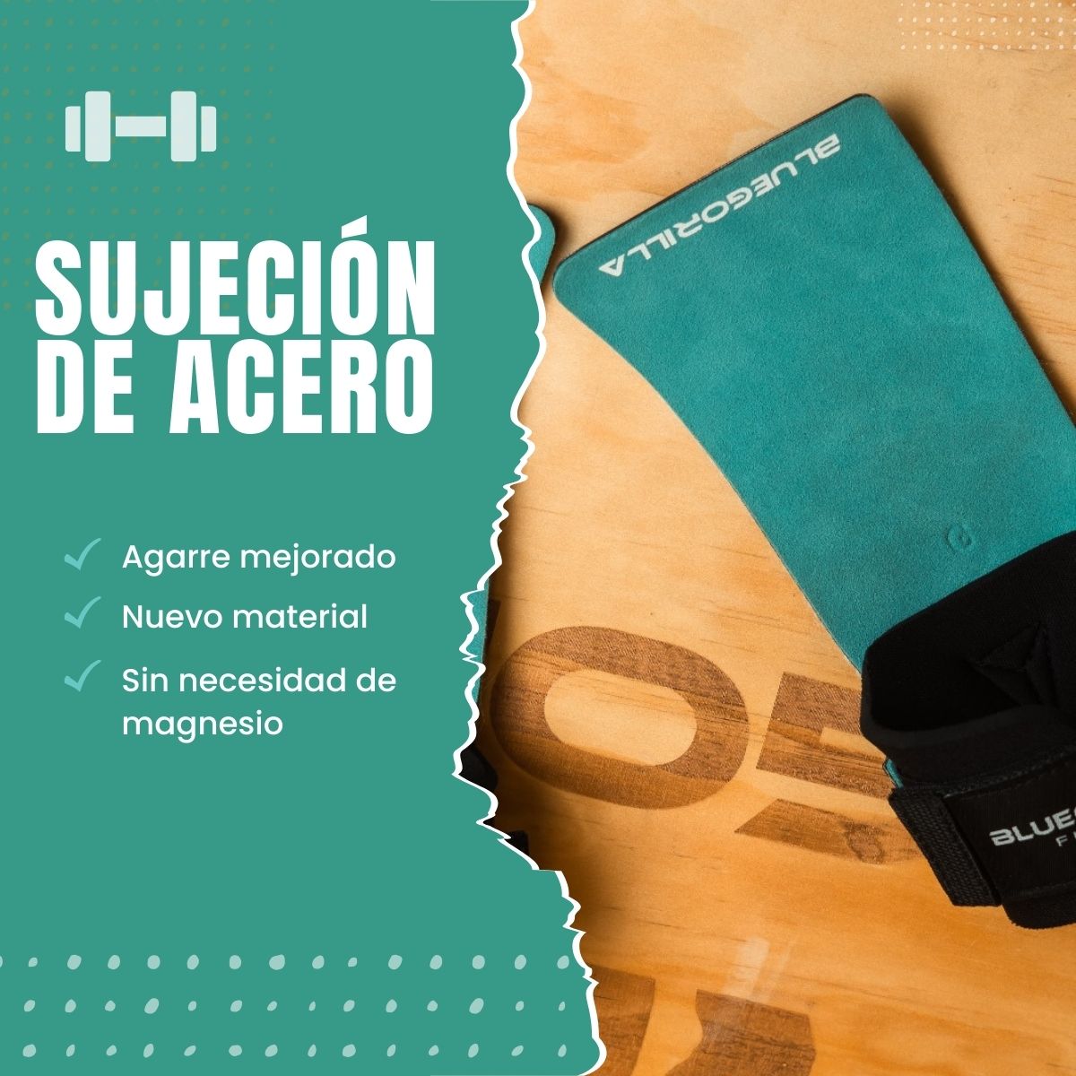 BLUEGORILLA® QUAD ULTRA -  Calleras para CrossTraining y Functional Training | Grip RX sin Magnesio | Neopreno Reforzado en Muñeca | Máxima Protección y Rendimiento