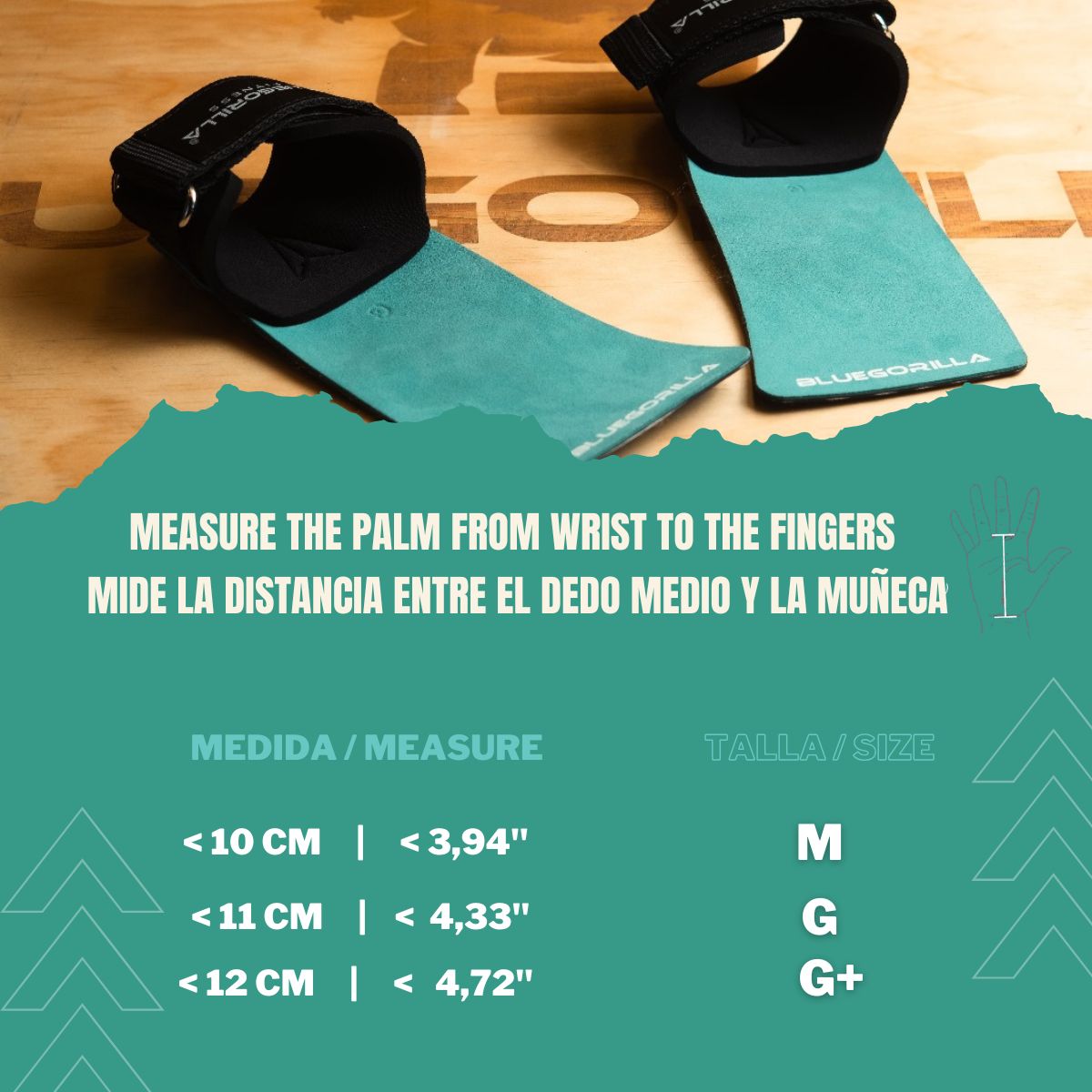 BLUEGORILLA® QUAD ULTRA -  Calleras para CrossTraining y Functional Training | Grip RX sin Magnesio | Neopreno Reforzado en Muñeca | Máxima Protección y Rendimiento