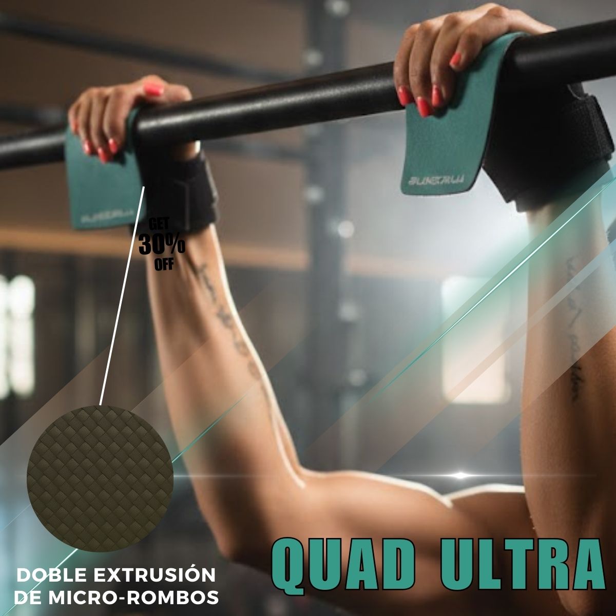 BLUEGORILLA® QUAD ULTRA – Calleras CrossTraining y Functional | Grip RX, neopreno reforzado