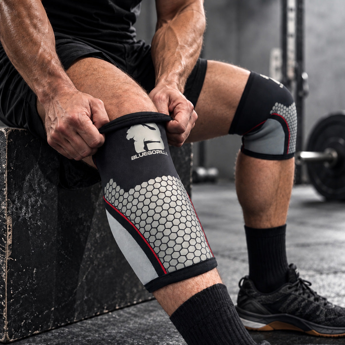 BLUEGORILLA® Rodilleras Neopreno 7 mm · Sentadilla Pesada y CrossTraining (par)