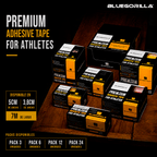 BLUEGORILLA - BLUEGORILLA® Tape Premium 3.8cm x 7mtr. (varios pack) - 6 Multicolor - Multipack of BlueGorilla Premium adhesive tape rolls in black and yellow packaging, ideal for CrossFit, gymnastics, and.