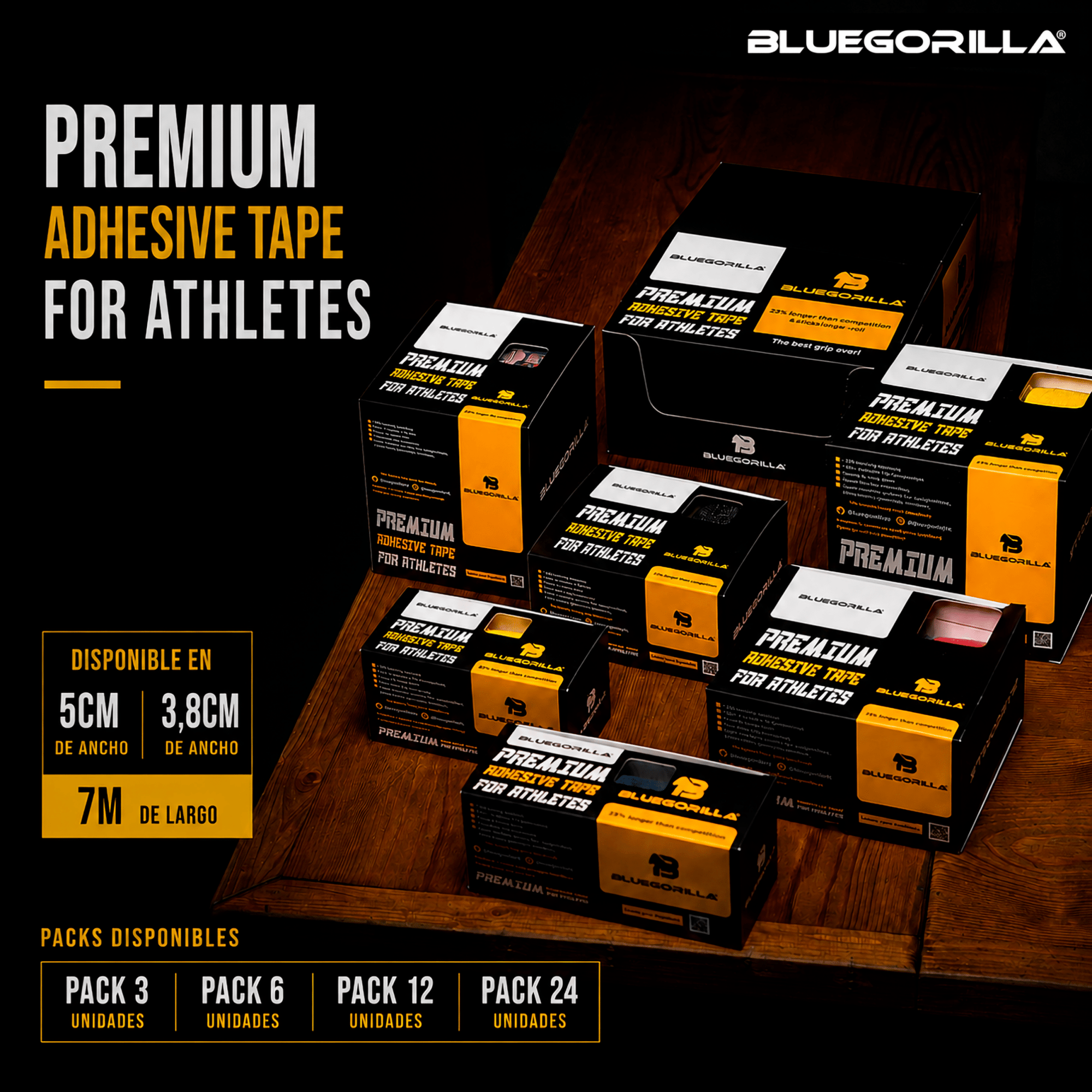 BLUEGORILLA® Tape Premium 3.8cm x 7mtr. (varios pack) - BLUEGORILLA