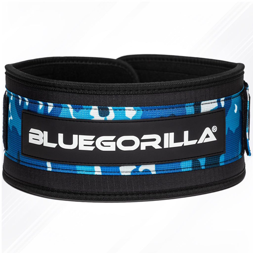 BLUEGORILLA® Cinturón Lumbar Gym. Levantamiento de Pesas y Entrenamiento. Parches. Diseñado para Altas Cargas
