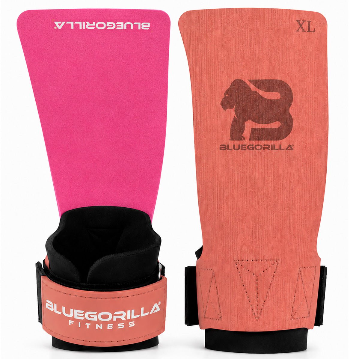 BLUEGORILLA Hybrid Force - Calleras Crossfit de Máximo Agarre con o Sin Magnesio, Grips Híbridos para Gimnasia y Calistenia, Protección Sin Agujeros, Muñequera Neopreno CR + Llavero Regalo