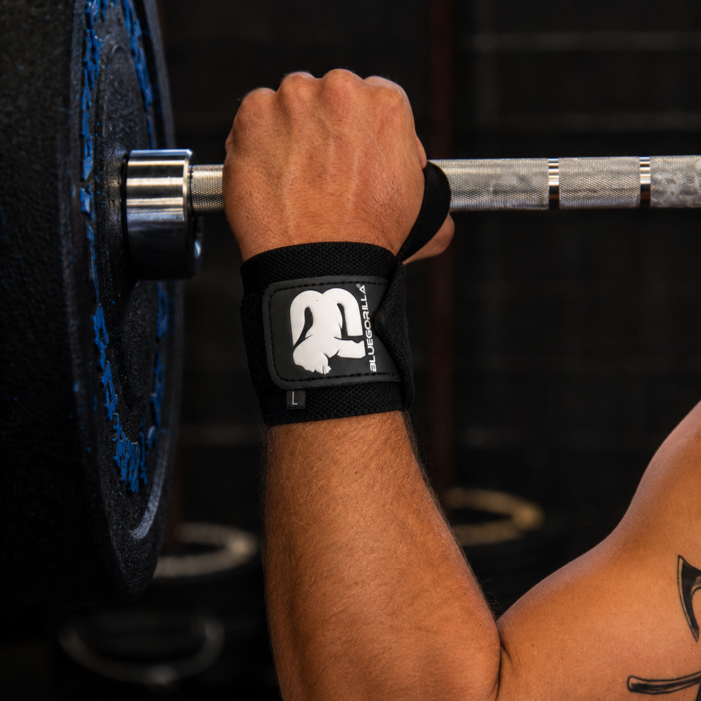BLUEGORILLA® Muñequeras Performance – CrossFit y Halterofilia | Nylon 40 cm con bucle de pulgar