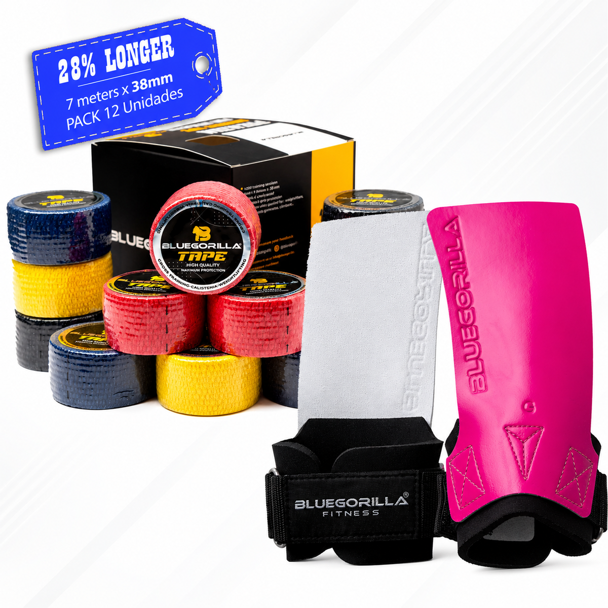 Kit Manos BLUEGORILLA: calleras Competitor 2.0 y 12 rollos de tape de 3,8 cm