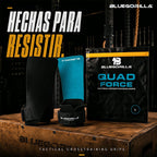 BLUEGORILLA - BLUEGORILLA® QUAD FORCE – Calleras CrossTraining y Functional | Grip RX, neopreno reforzado - M - BlueGorilla Quad Force reinforced neoprene grip pads in black and blue for CrossFit and gymnastics training.