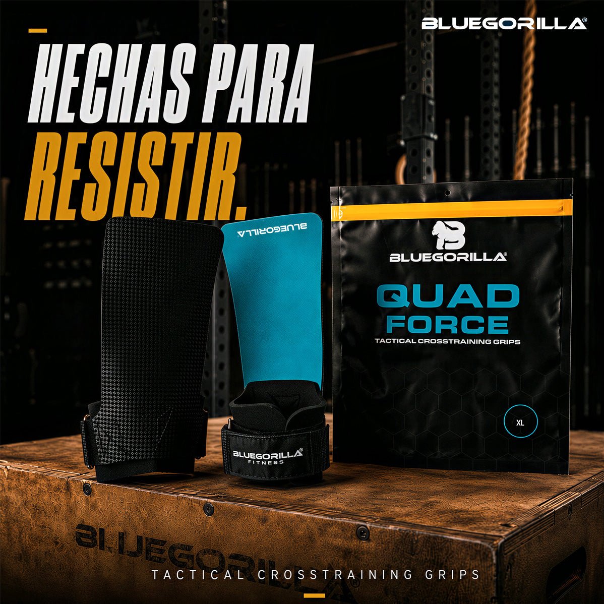 BLUEGORILLA® QUAD FORCE – Calleras CrossTraining y Functional | Grip RX, neopreno reforzado - BLUEGORILLA