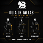 BLUEGORILLA - BLUEGORILLA® QUAD FORCE – Calleras CrossTraining y Functional | Grip RX, neopreno reforzado - M - BlueGorilla grip pads size guide for CrossFit and gymnastics training with medium, large, and extra-large options.