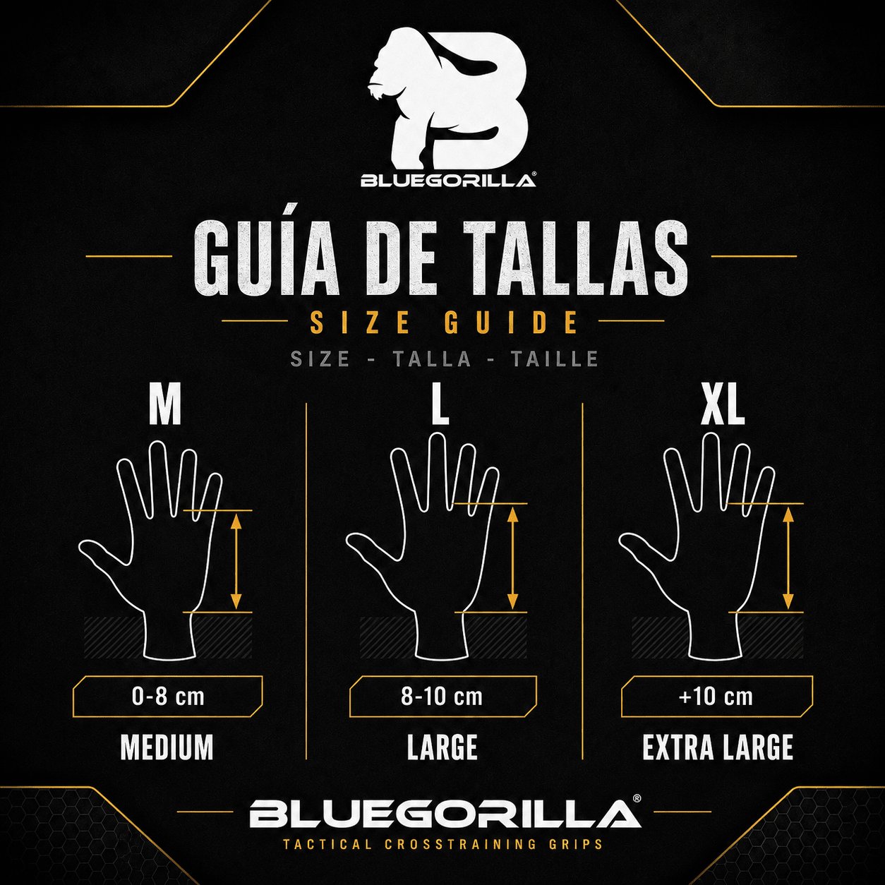 BLUEGORILLA® QUAD FORCE – Calleras CrossTraining y Functional | Grip RX, neopreno reforzado - BLUEGORILLA