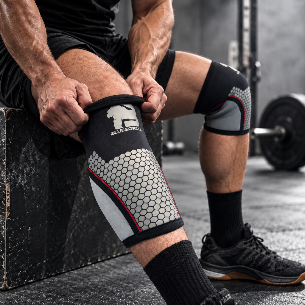 BLUEGORILLA® Rodilleras Neopreno 7 mm · Sentadilla Pesada y CrossTraining (par)