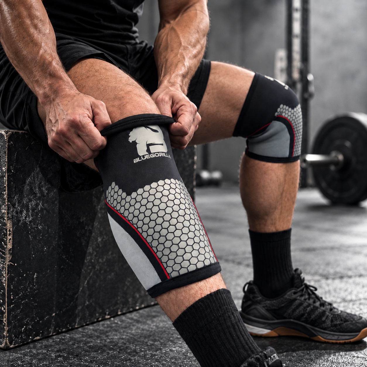 BLUEGORILLA® Rodilleras Neopreno 7 mm · Sentadilla Pesada y CrossTraining (par)